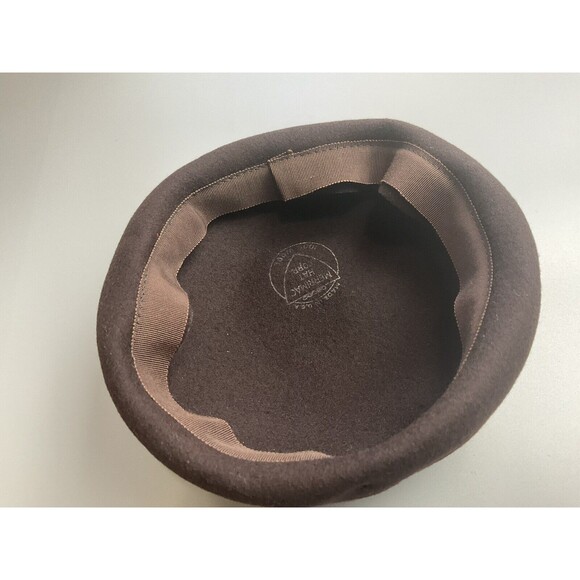 1920\'s Merrimac Hat Corp Women’s 100% Wool Beret In Brown Made in USA Vintage main image 7